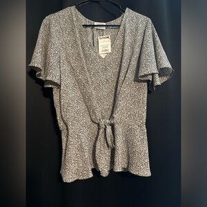 NWT cute leopard print front tie waist length XL